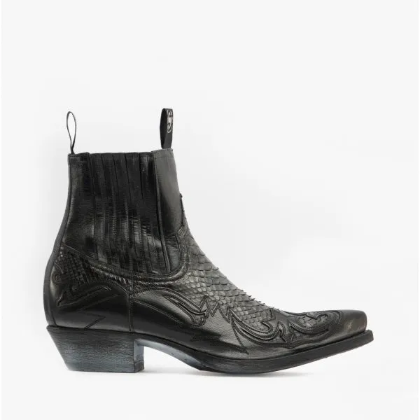 4660P Mens Python Cowboy Boots Grey