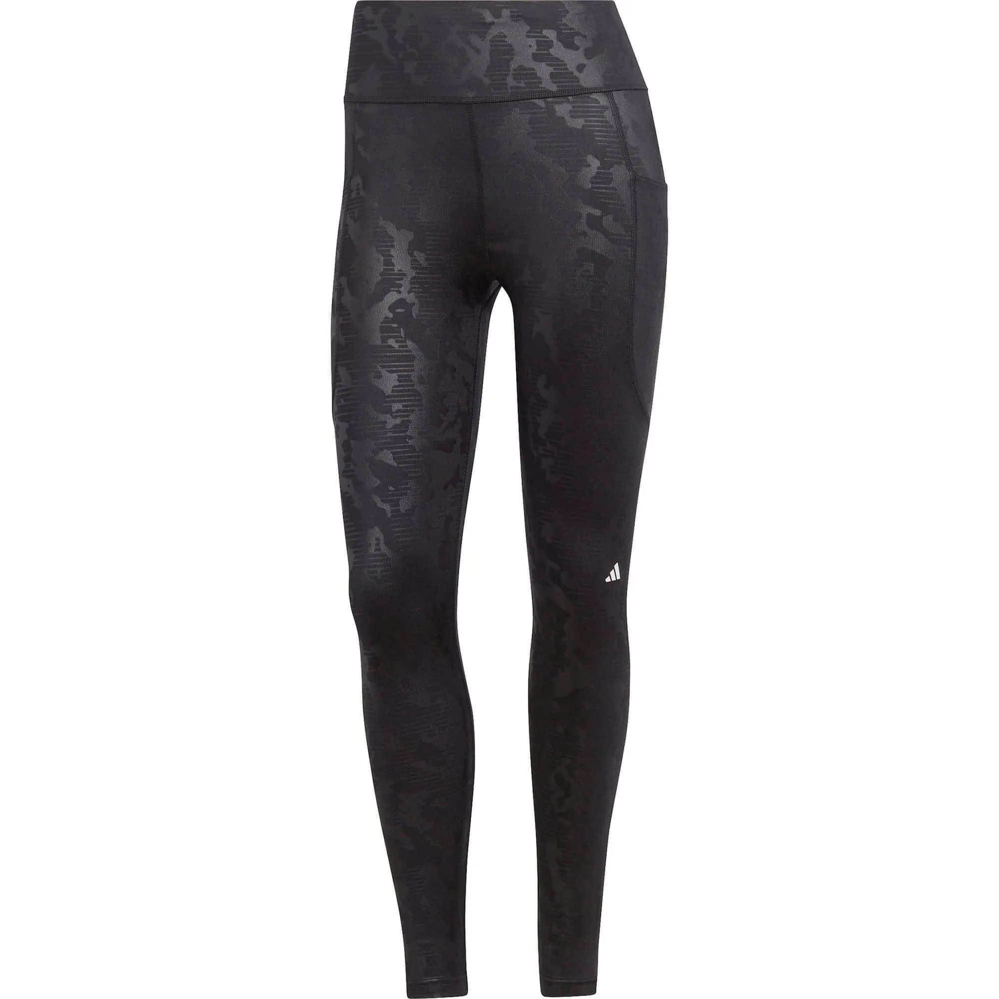 adidas DailyRun Embossed High Rise Womens 7/8 Running Tights - Black