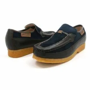 British Walkers Power Men's Navy and Brown Suede Old School Slip On