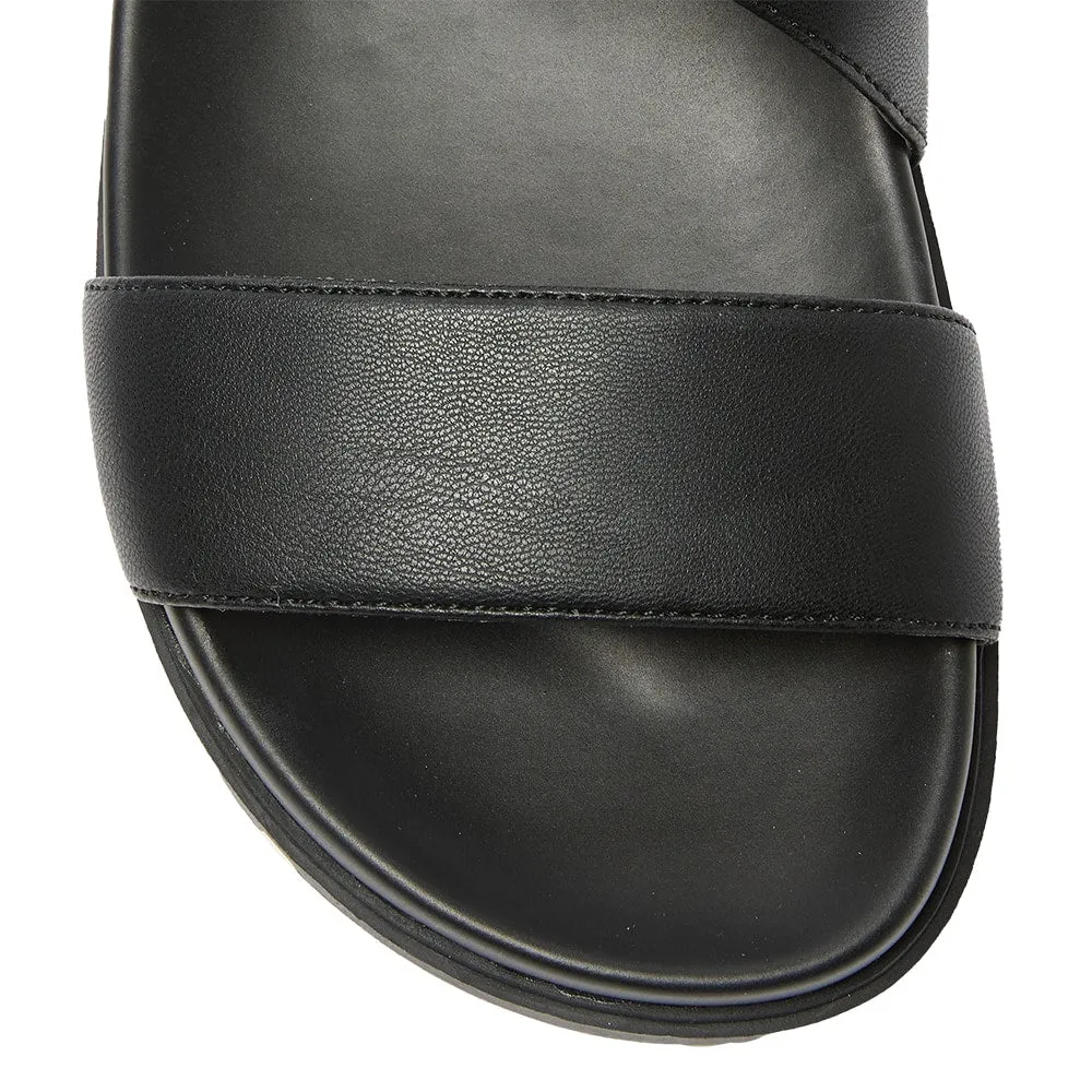 Cancun Sandal in Black Smooth