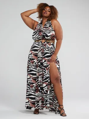 Chelsea O-Ring Animal Print Maxi Dress