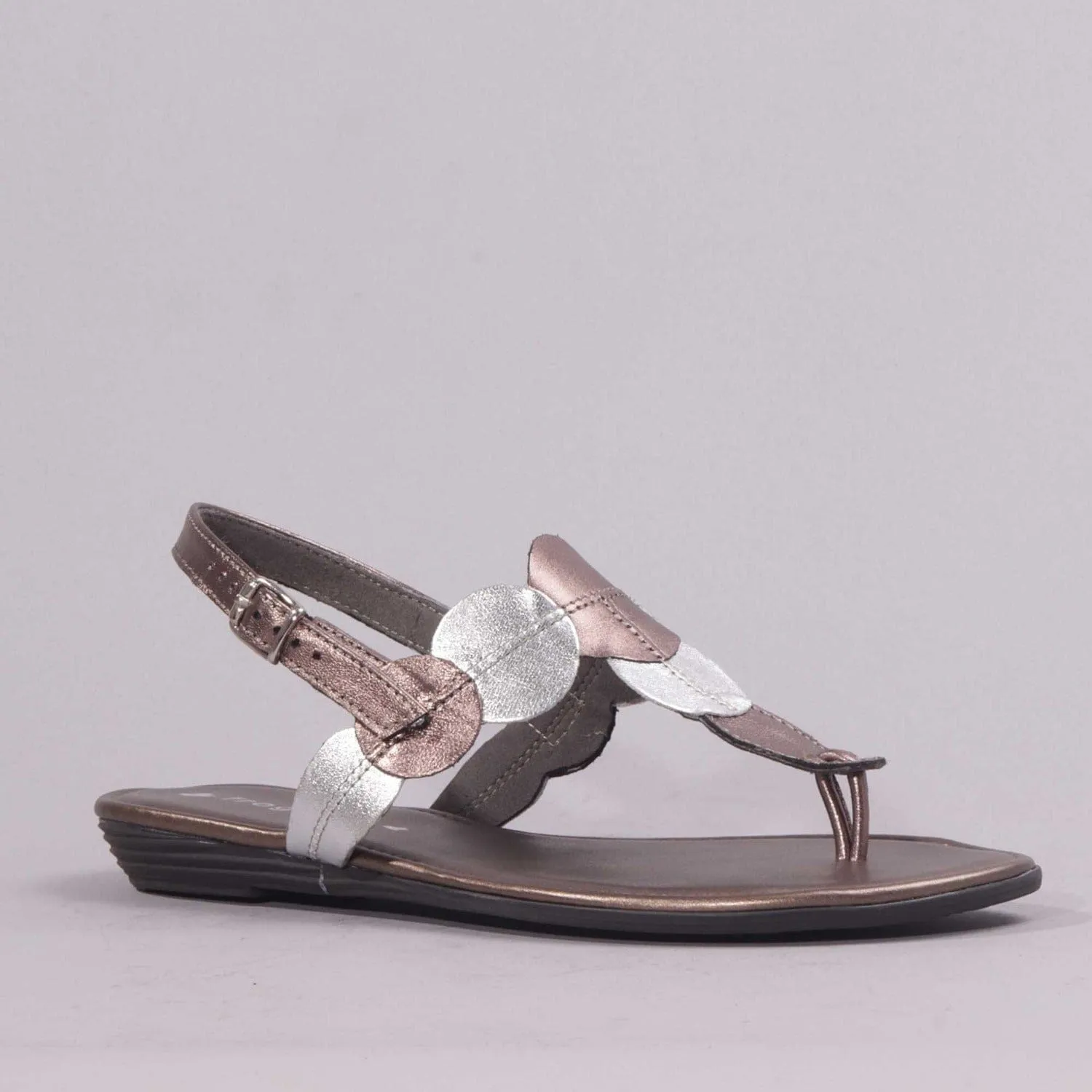 Circle-strap Sandal in Lead - 12444