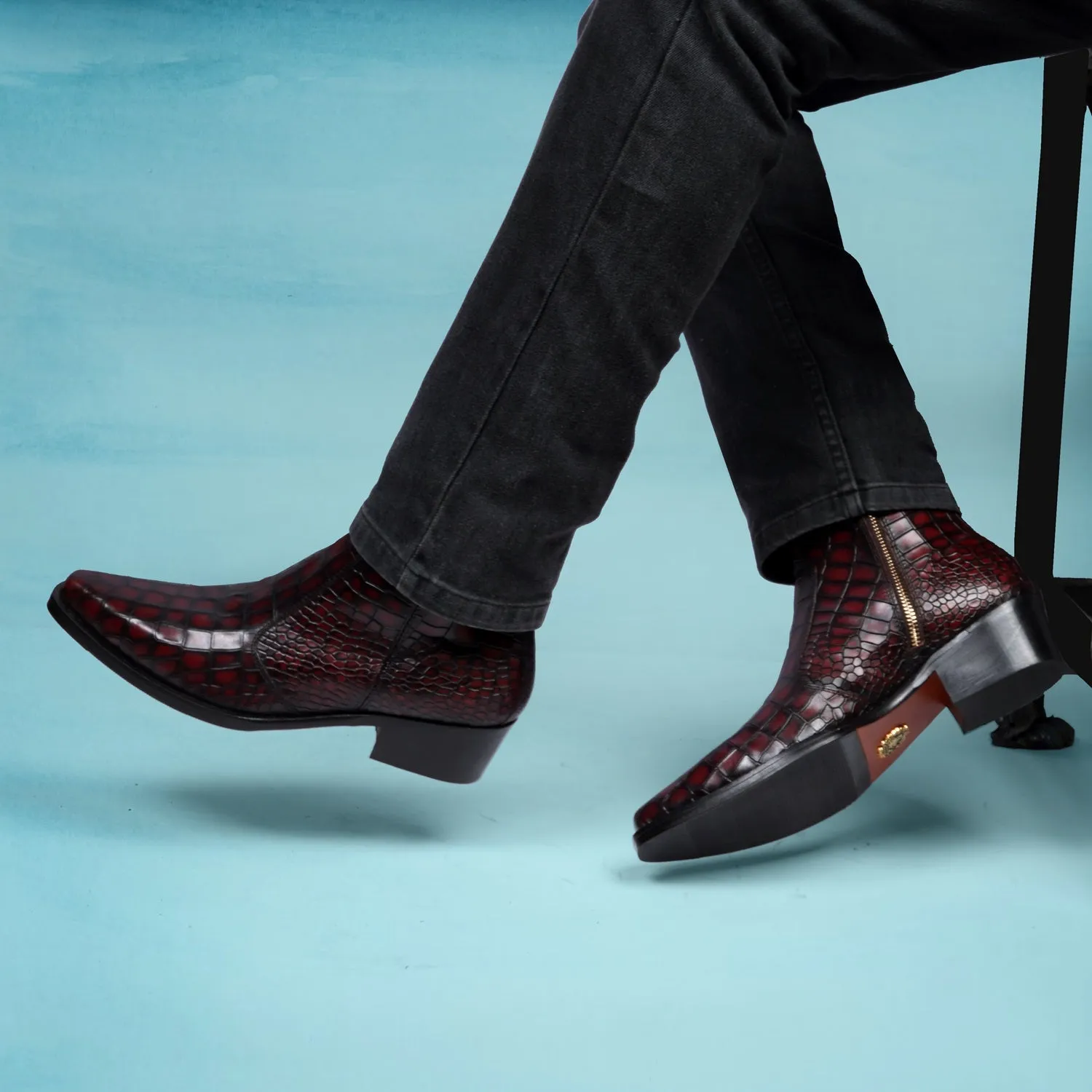 Cowboy Smokey Wine Chelsea Boot