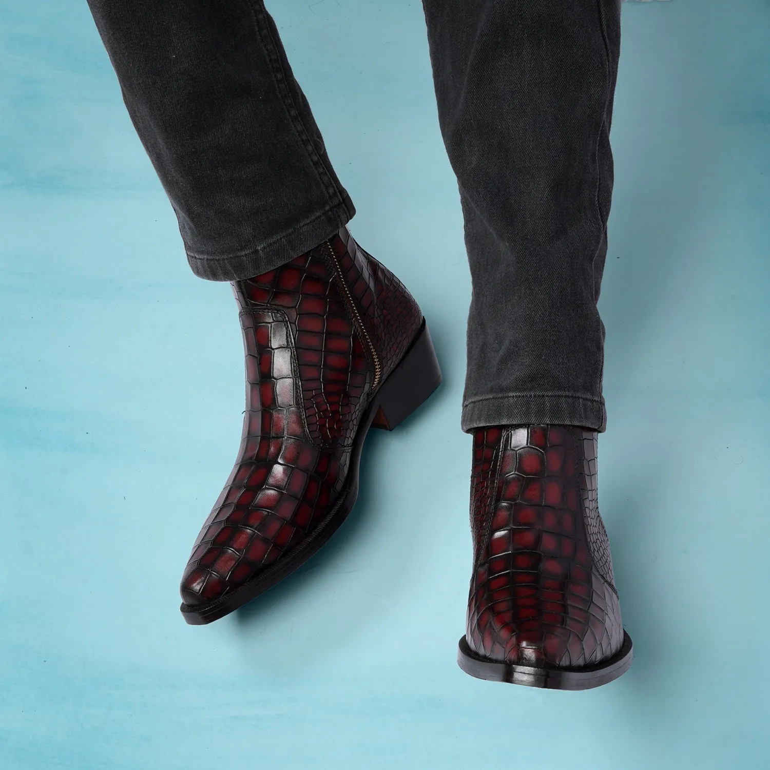 Cowboy Smokey Wine Chelsea Boot