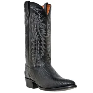 Dan Post Mens Cowboy Boots Black Lizard Skin With R Toe