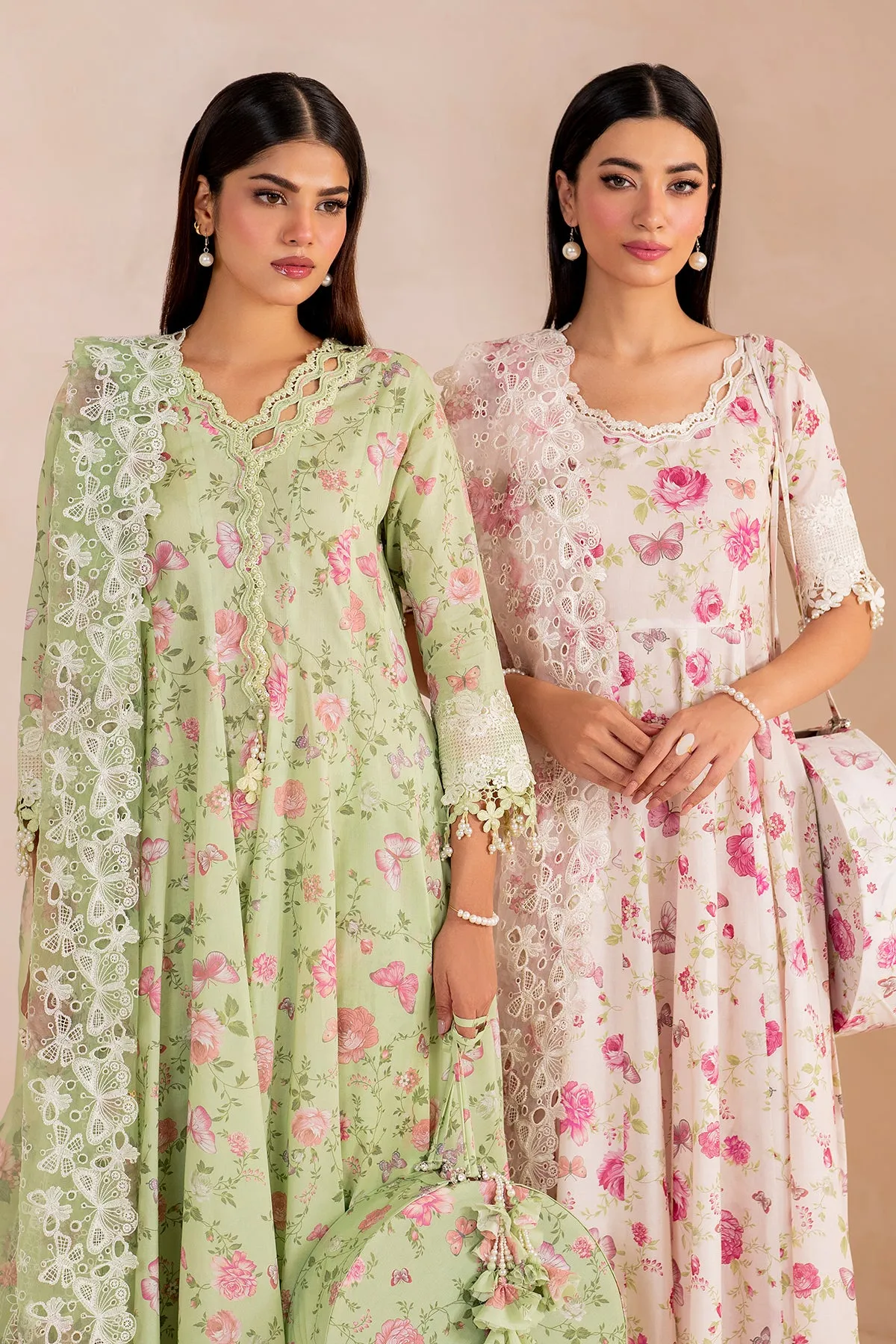 EMBROIDERED PRINTED LAWN UF-710