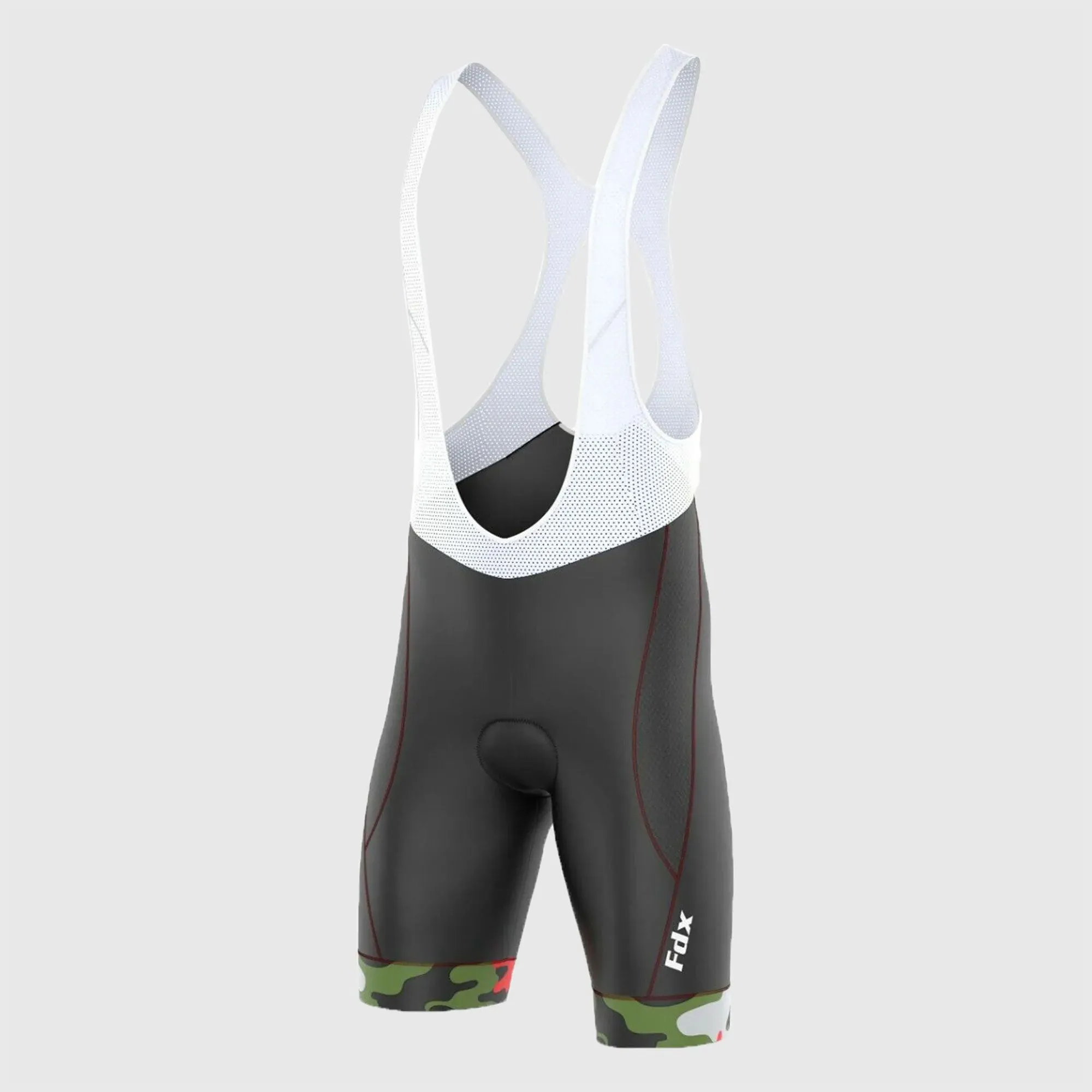 Fdx Camouflage Green Men's & Boy's Padded Summer Cycling Bib Shorts