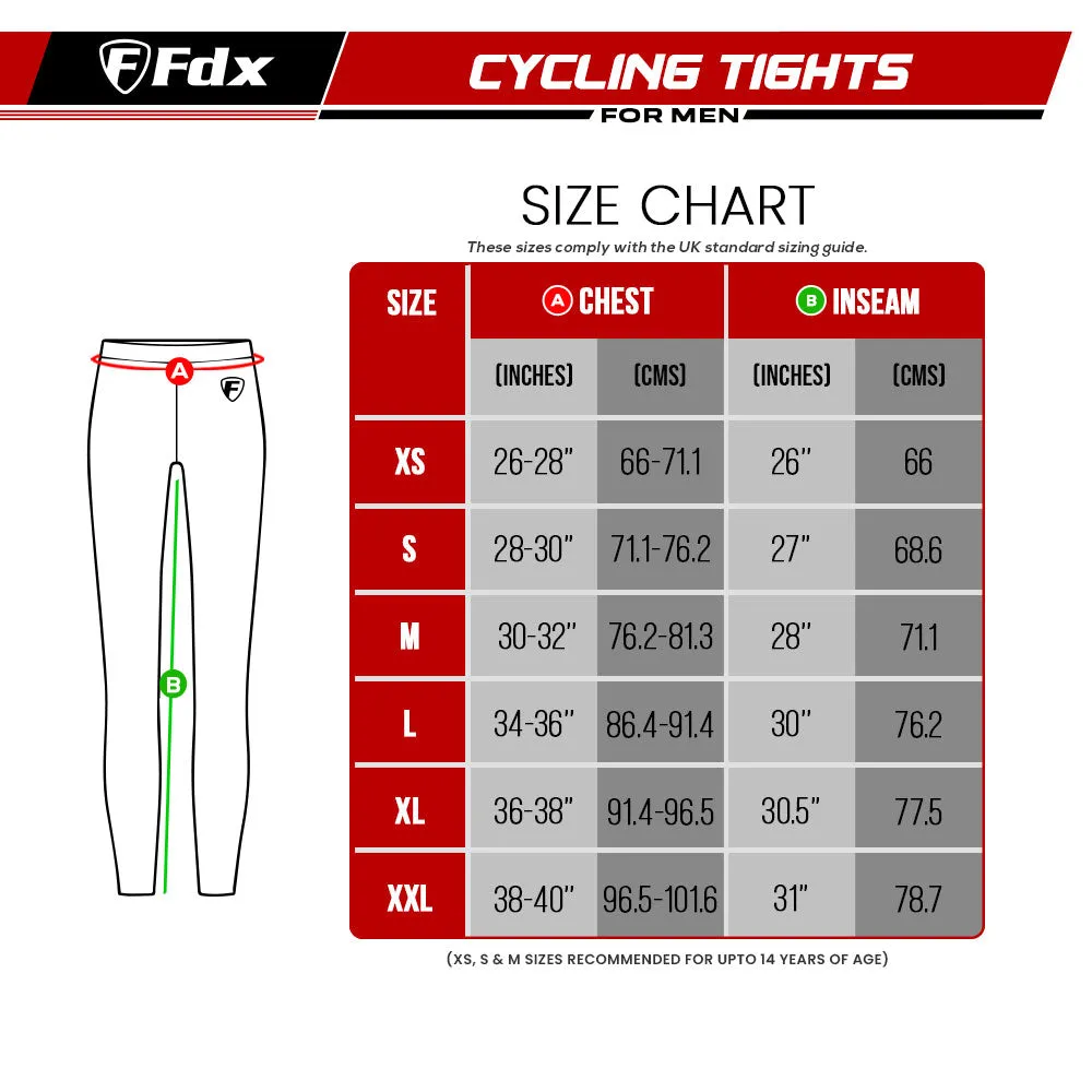 Fdx Divine Men's & Boy's Blue Thermal Padded Cycling Tights