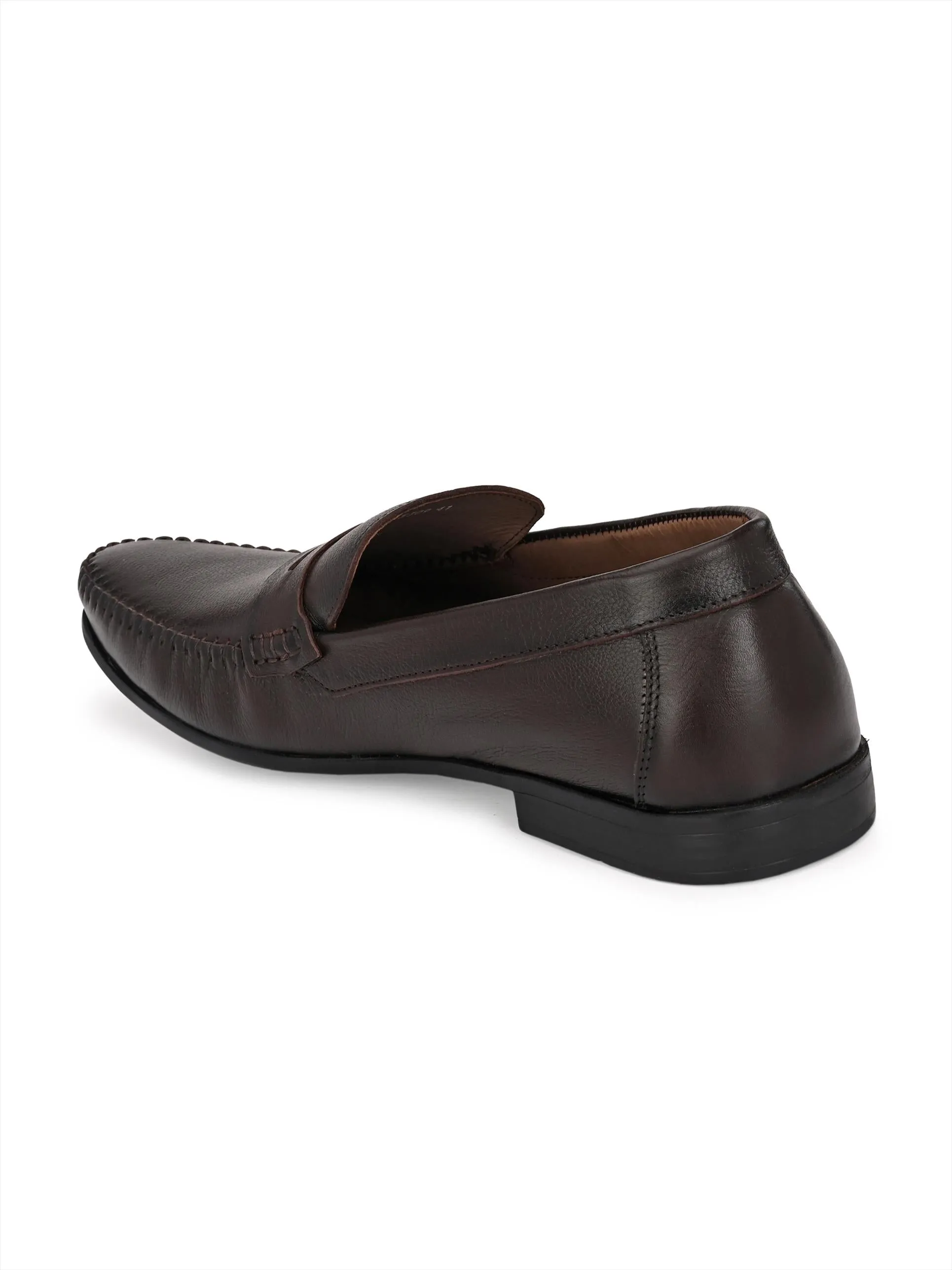 Hitz Men's Brown Slip-On Comfort Leather Shoes