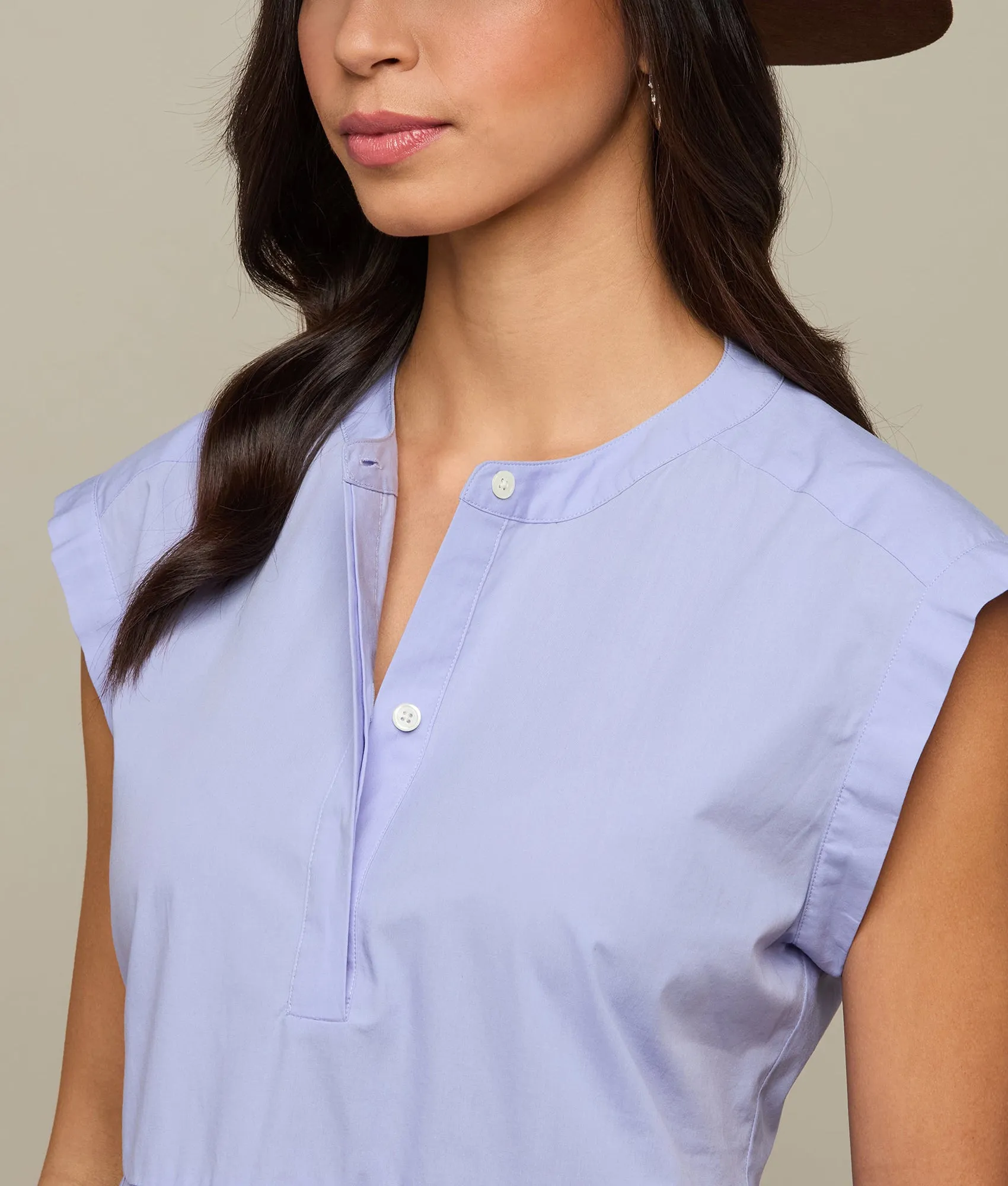 Lachlan Button Dress :: Periwinkle