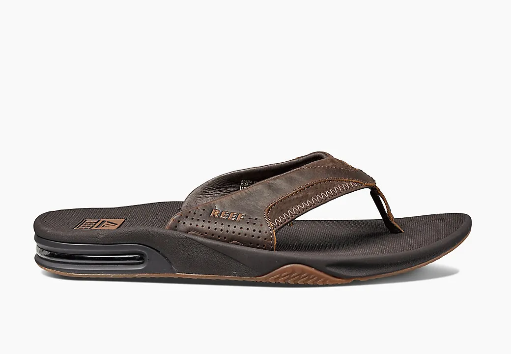 Leather Fanning Flip Flops