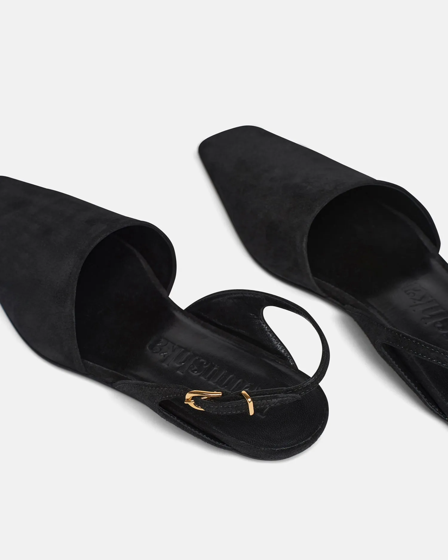 Maimu - Leather Point-Toe Flats - Black