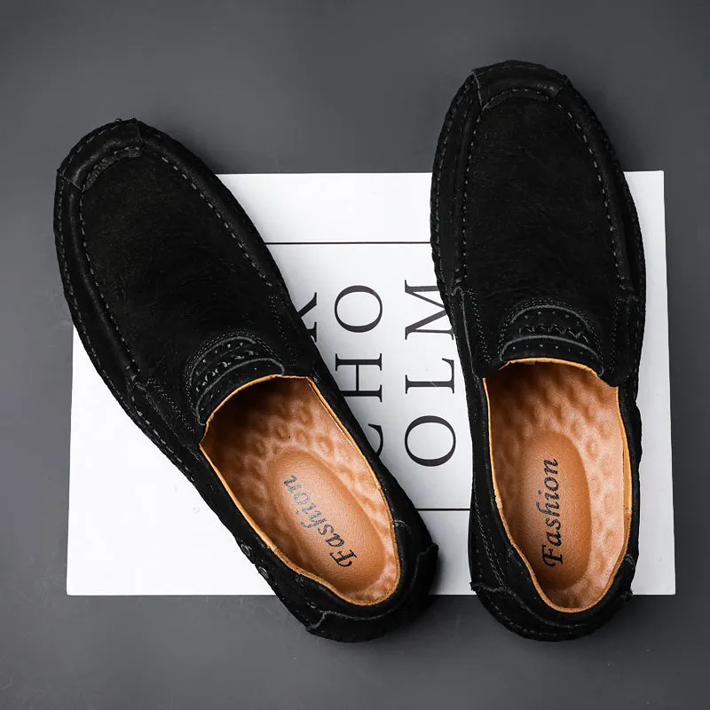 Men's Leather Moccasins Shoes Pumps Slip on Loafers | 88138