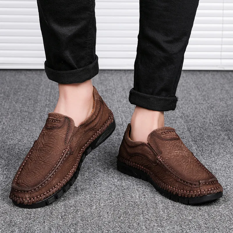 Men's Leather Moccasins Shoes Pumps Slip on Loafers | 88138