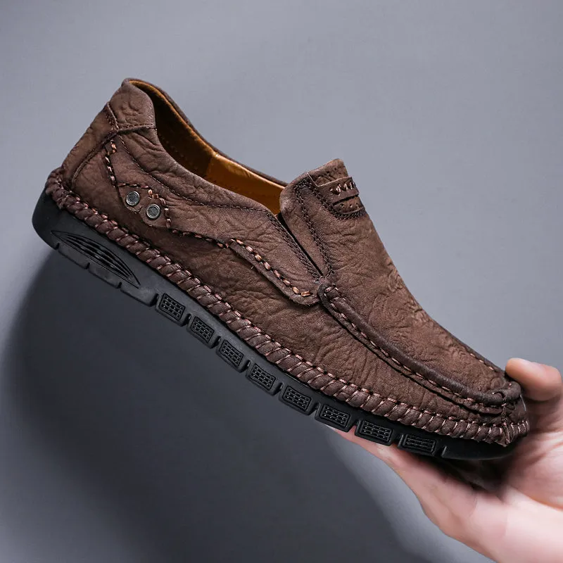 Men's Leather Moccasins Shoes Pumps Slip on Loafers | 88138