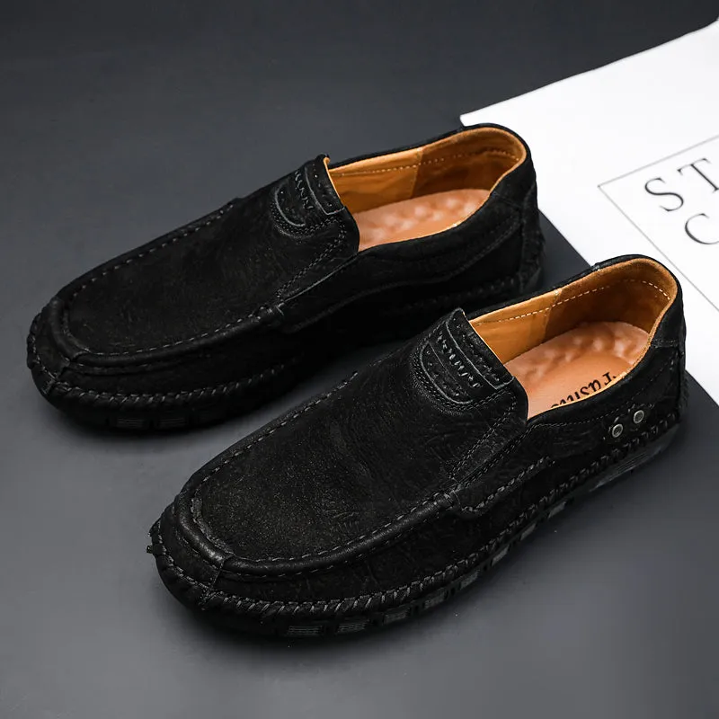 Men's Leather Moccasins Shoes Pumps Slip on Loafers | 88138