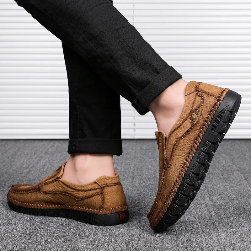 Men's Leather Moccasins Shoes Pumps Slip on Loafers | 88138