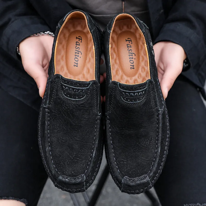 Men's Leather Moccasins Shoes Pumps Slip on Loafers | 88138