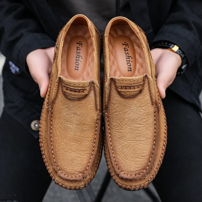 Men's Leather Moccasins Shoes Pumps Slip on Loafers | 88138