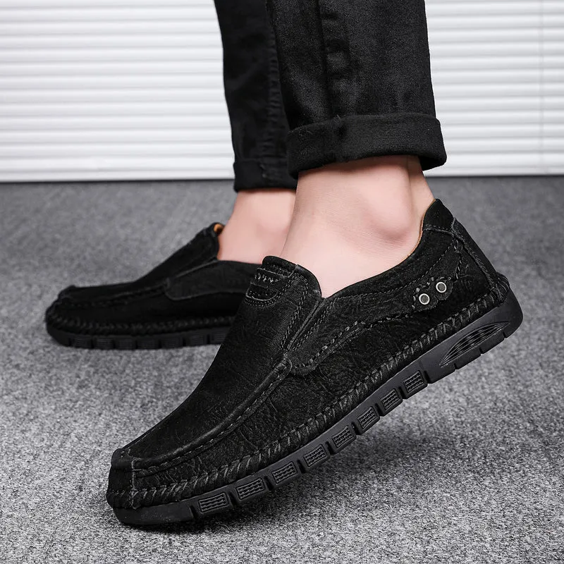 Men's Leather Moccasins Shoes Pumps Slip on Loafers | 88138