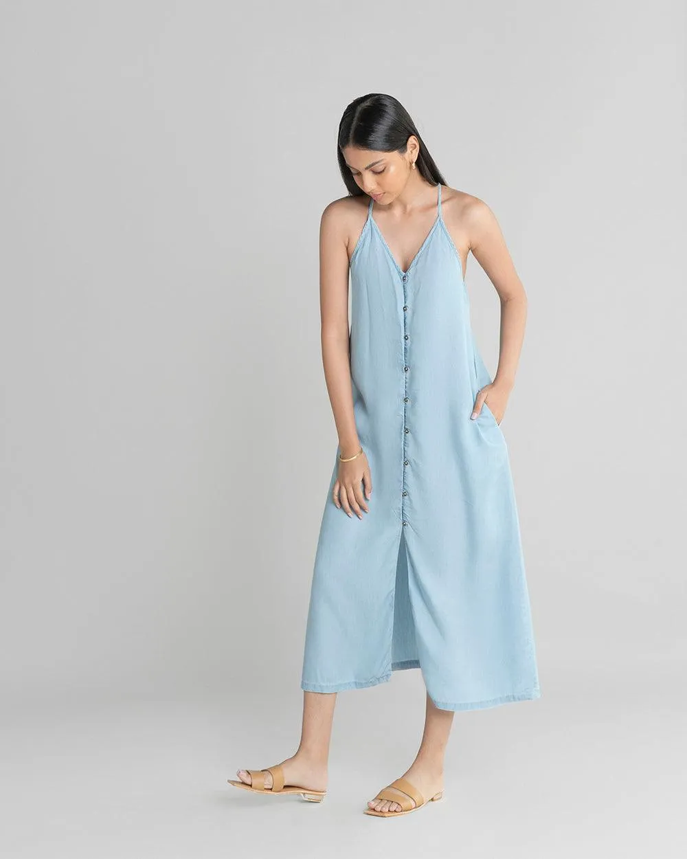 Reistor In the Mood for Love Denim Maxi Dress