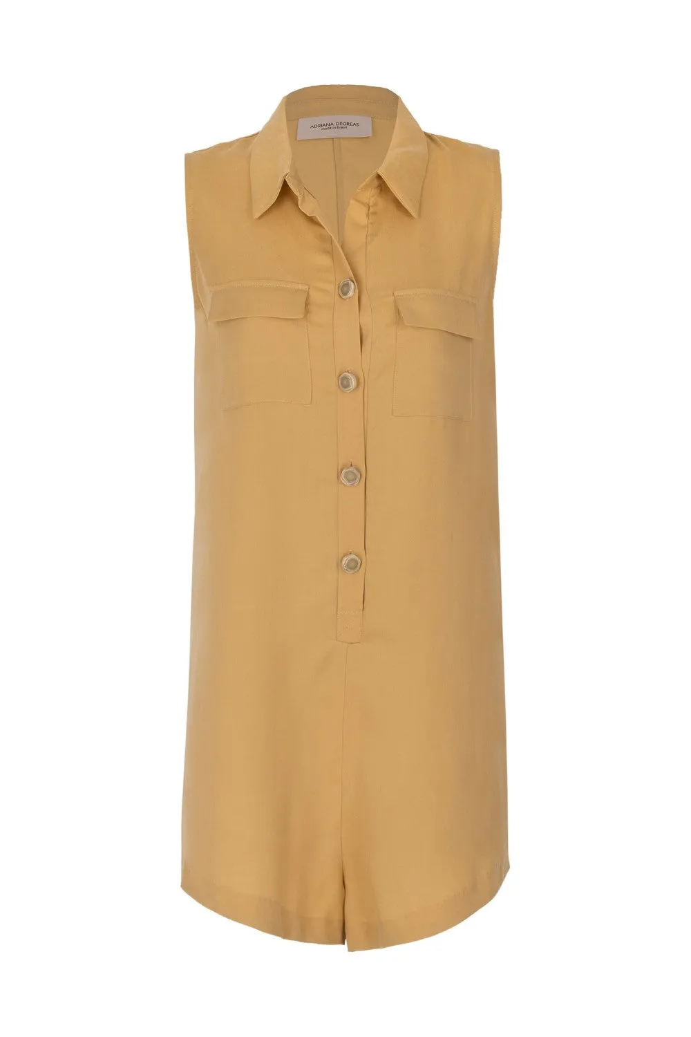 Safari Solid Playsuit with Pockets