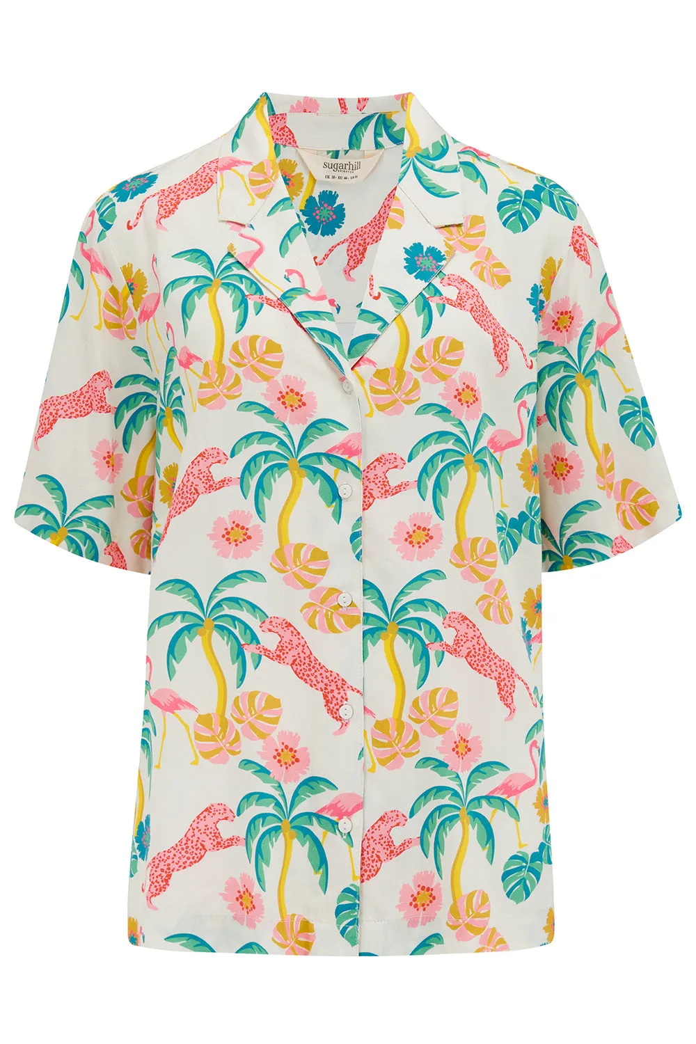 Santana Shirt - Off-White/Multi, Summer Jungle