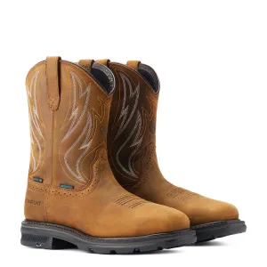 Sierra Shock Shield Steel-Toe Waterproof Work Boot Distressed Brown