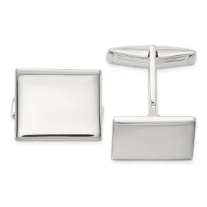 Sterling Silver Polished Rectangle Cuff Links