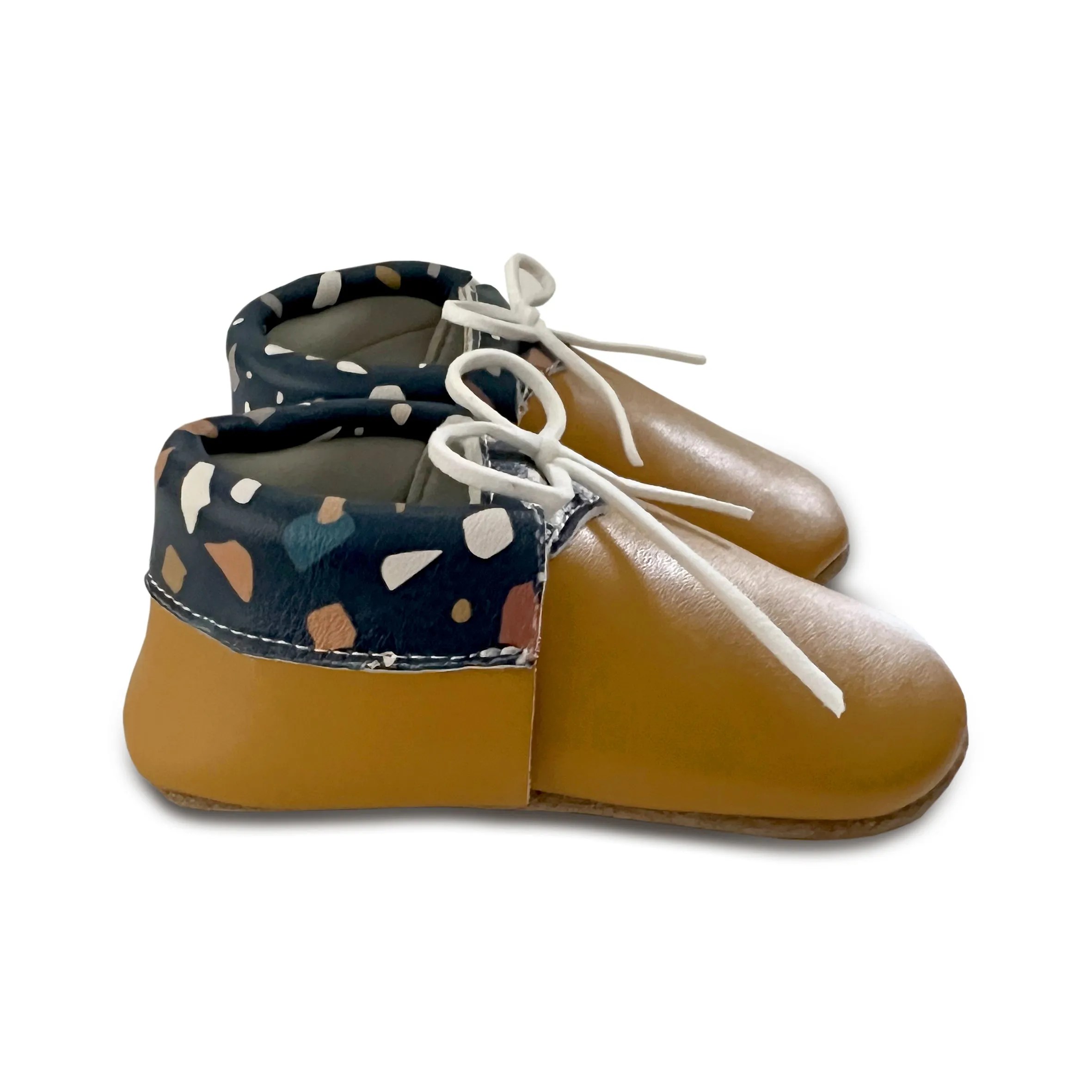 Terrazo Print Kids Leather Moccasins