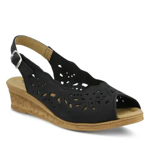 Women's Spring Step Orella Black Nubuck Sandal